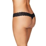 Vixense Women Thong Black Panty