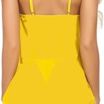 Vixense Women's Sexy Lace Lingerie Set V Neck Sheer Asymmetrical Babydoll with G-String Night Maroon