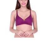 Vixense Women T-Shirt Non Padded Bra - Purple