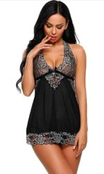 Vixense Fashion Women Honeymoon Dress Babydoll Lingerie Set With G-String Thongs (Free Size) - Image 2