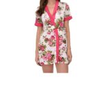 Vixense Satin Nighty with Robe Pink for Honeymoon Dress for Woman