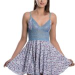 Vixense Women's Nylon All Over Print Above Knee Babydoll