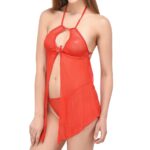 Vixense Nighty for Honeymoon Dress with G String for Woman Red